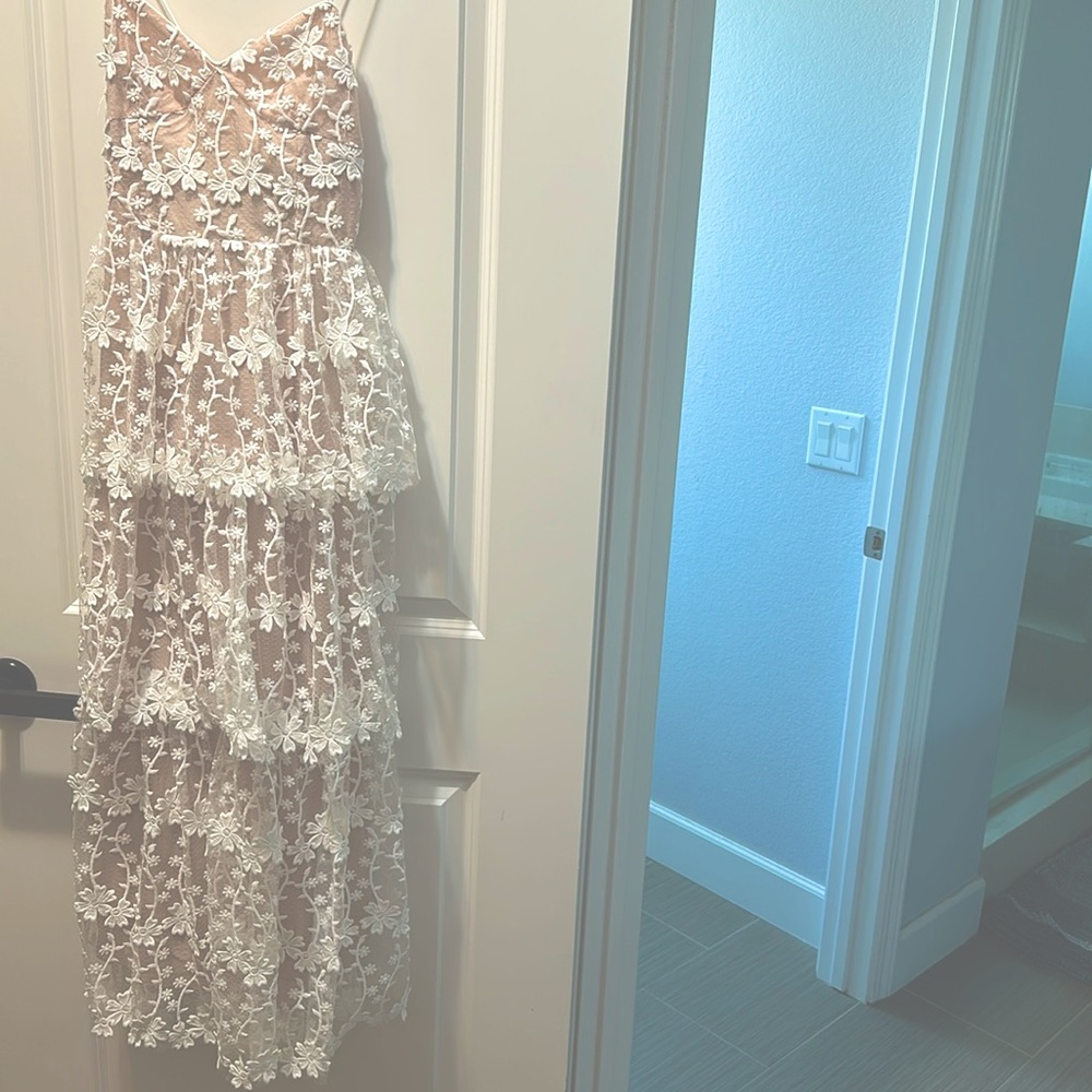 Brand New Endless rose CROCHET LAYERED MIDI DRESS size S